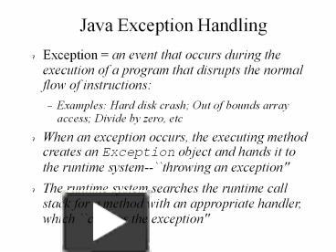 Java Exception Handling presentation | free to download
