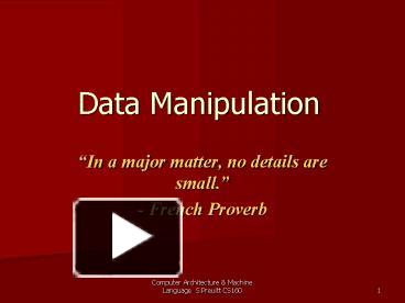 PPT – Data Manipulation PowerPoint presentation | free to view - id ...
