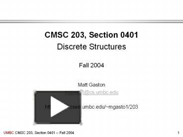 PPT – CMSC 203, Section 0401 PowerPoint presentation | free to download ...