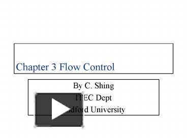 PPT – Chapter 3 Flow Control PowerPoint presentation | free to download ...