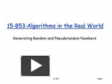 PPT – 15853:Algorithms in the Real World PowerPoint presentation | free ...