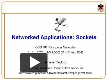 PPT – Networked Applications: Sockets PowerPoint presentation | free to ...