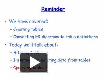 PPT – Reminder PowerPoint presentation | free to download - id: 1356d2 ...