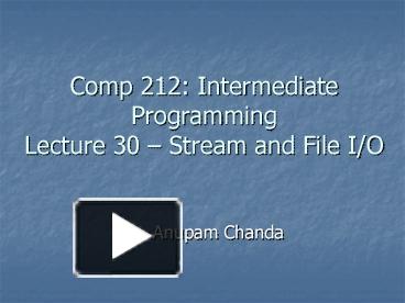 Comp 212: Intermediate Programming Lecture 30 presentation | free to ...