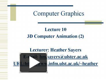 PPT – Computer Graphics PowerPoint presentation | free to view - id ...