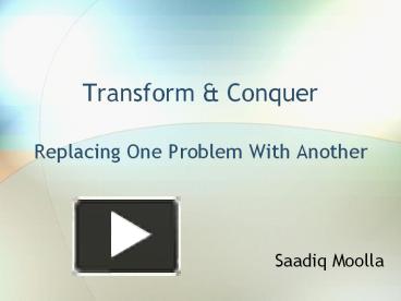 PPT – Transform PowerPoint presentation | free to download - id: 13c01d ...