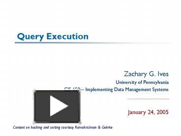 PPT – Query Execution PowerPoint presentation | free to download - id ...