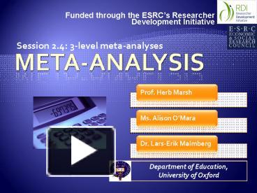 PPT – Metaanalysis PowerPoint presentation | free to view - id: 13da66 ...