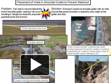 Placement of Inlets in Shoulder Gutter to Prevent Washout presentation ...