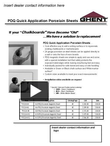 PPT – PDQ Quick Application Porcelain Sheets PowerPoint presentation ...