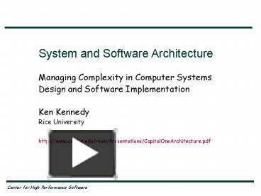 PPT – System and Software Architecture PowerPoint presentation | free ...