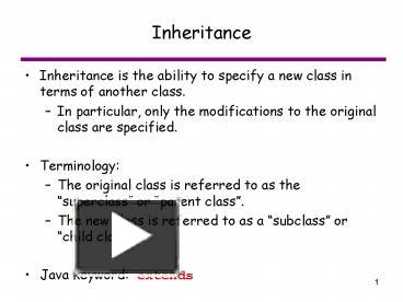 PPT – Inheritance PowerPoint presentation | free to view - id: 13fede-NDIxM