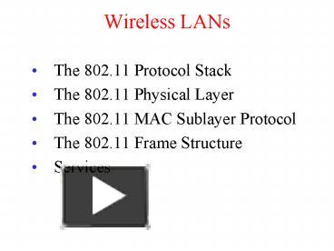 Wireless LANs presentation | free to view