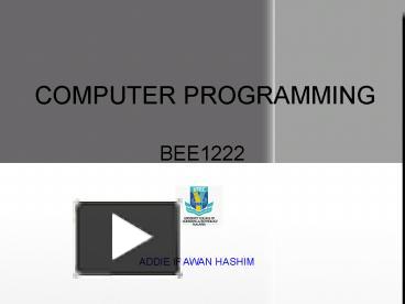 COMPUTER PROGRAMMING presentation | free to view