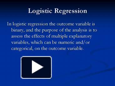 PPT – Logistic Regression PowerPoint presentation | free to download ...