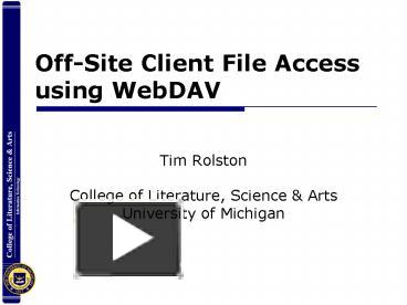 OffSite Client File Access using WebDAV presentation | free to view