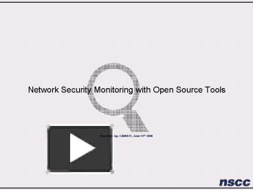 PPT – Network Security Monitoring with Open Source Tools PowerPoint ...