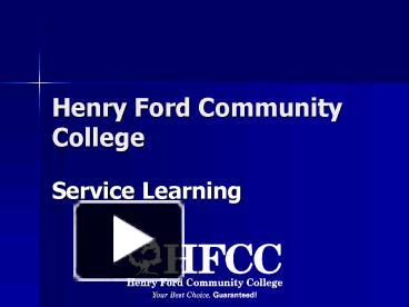 PPT – Henry Ford Community College PowerPoint presentation | free to ...
