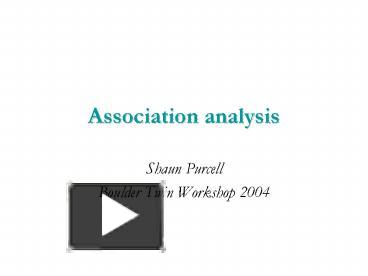 Association analysis presentation | free to download
