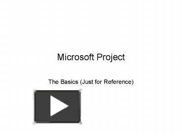 Microsoft Project presentation | free to view