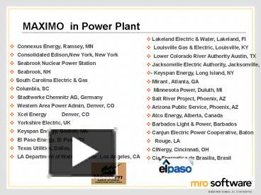MAXIMO in Power Plant presentation | free to view