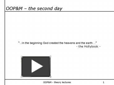 PPT – OOP PowerPoint presentation | free to view - id: 14a648-OTczZ