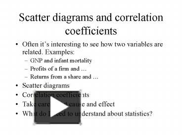 Scatter diagrams and correlation coefficients presentation | free to view