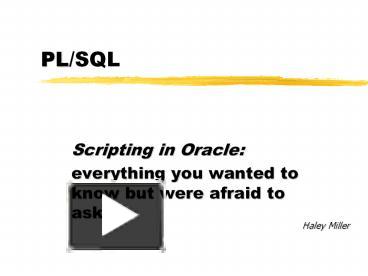 PL/SQL presentation | free to download