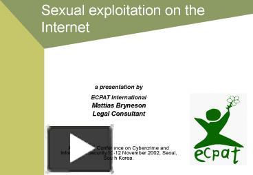 Sexual exploitation on the Internet presentation | free to view