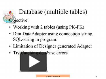 PPT – Database multiple tables PowerPoint presentation | free to view ...
