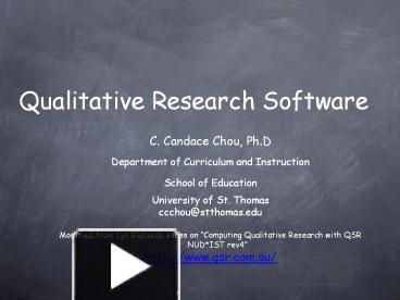 Qualitative Research Software presentation | free to download