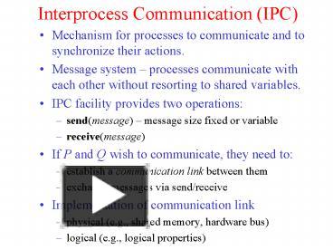 PPT – Interprocess Communication IPC PowerPoint presentation | free to ...