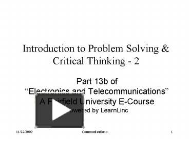 Introduction to Problem Solving presentation | free to view