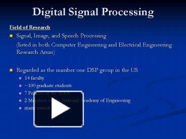 PPT – Digital Signal Processing PowerPoint presentation | free to view ...
