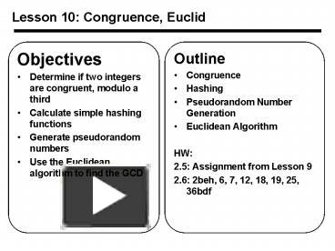 Lesson 10: Congruence, Euclid presentation | free to view