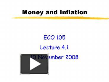 PPT – Money and Inflation PowerPoint presentation | free to view - id ...