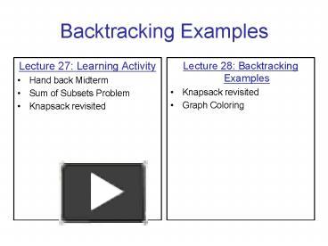 PPT – Backtracking Examples PowerPoint presentation | free to view - id ...