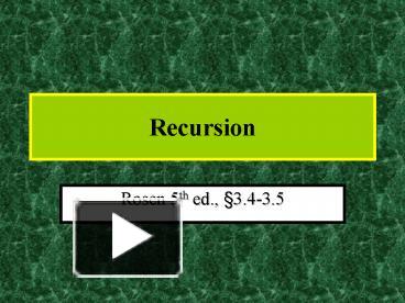 Recursion presentation | free to download