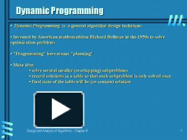PPT – Dynamic Programming PowerPoint presentation | free to download ...