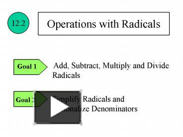 Operations with Radicals presentation | free to view
