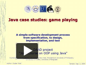 PPT – Java case studies: game playing PowerPoint presentation | free to ...
