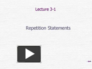 PPT – Repetition Statements PowerPoint presentation | free to view - id ...
