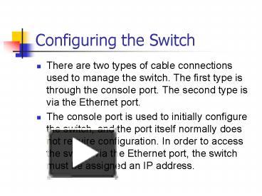 PPT – Configuring the Switch PowerPoint presentation | free to view ...