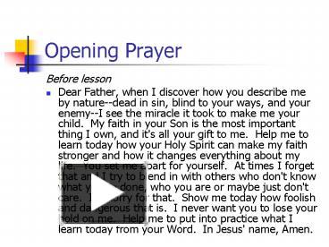 PPT – Opening Prayer PowerPoint presentation | free to view - id ...
