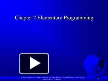 PPT – Chapter 2 Elementary Programming PowerPoint presentation | free ...