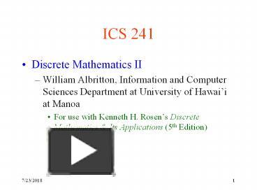 PPT – ICS 241 PowerPoint presentation | free to download - id: 15bf0e-NjUyZ