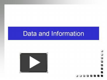 Data and Information presentation | free to view