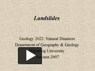 Landslides Presentation Free To View