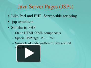 PPT – Java Server Pages JSPs PowerPoint presentation | free to view ...