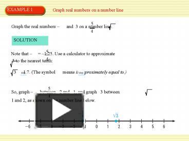 Graph real numbers on a number line presentation | free to view